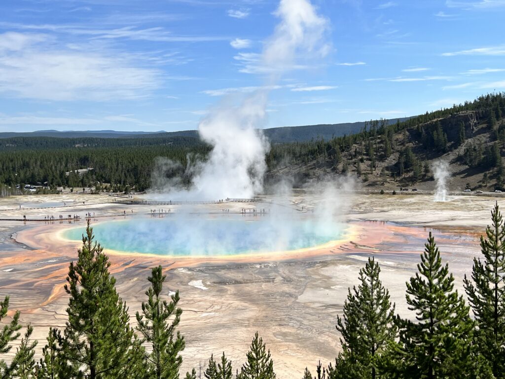 Grand prismatic Spring. Second stop on Yellowstone National Park Itinerary
